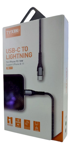 Cable Toxiik Usb Tipo C A Lighthing iPhone Data Cargador