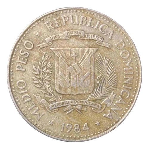 Dominicana - 1/2 Peso - Año 1984 - Km #62 - Derechos Humanos