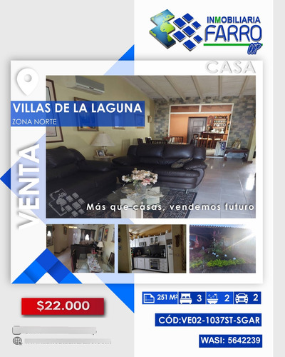 Se Vende Casa En Urb. Villas De La Laguna Ve02-1037st-sgar