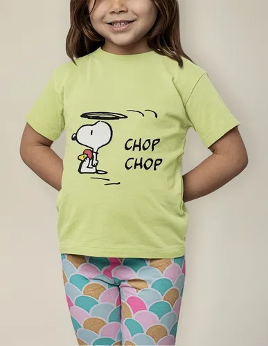 Polera Niña Snoopy Charlie Brown Chop Estampado Algodon