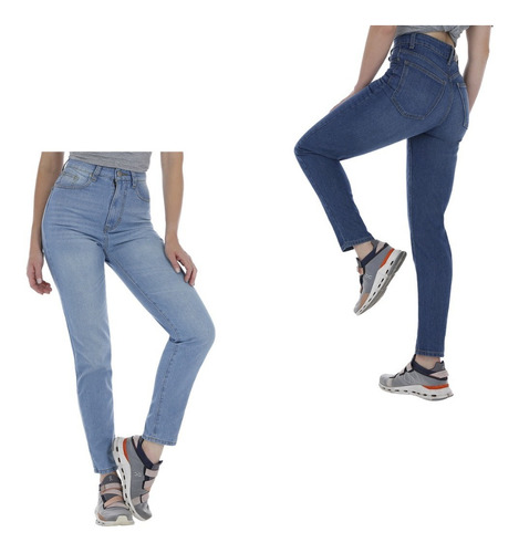 Pantalon De Mezclilla Mom Jeans Premium Mujer Pack X 3