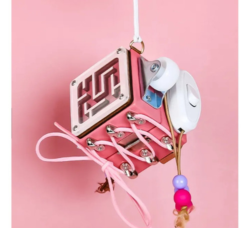 Cubo Rompecabezas 3d En Forma De L, Juego Educativo Estructura Rosa