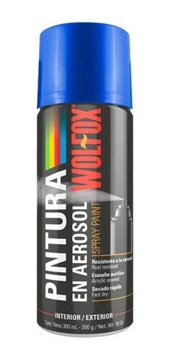 Pintura Spray Aerosol Lata Wolfox Gris Maquina 300ml Wf0687