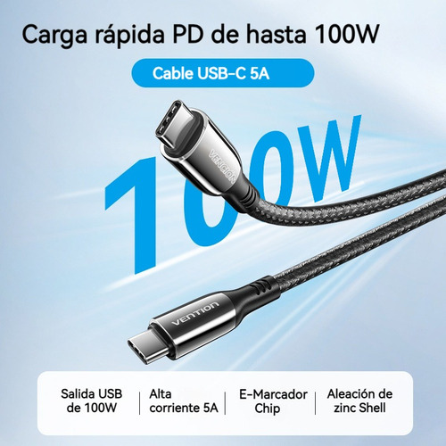 Cable Tipo C A Tipo C De 1.2m 5a De Carga Rápida Usb C