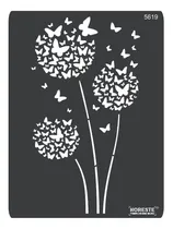 Comprar Stencil Diente De León Con Mariposas 21x29  Noreste Ideas X1