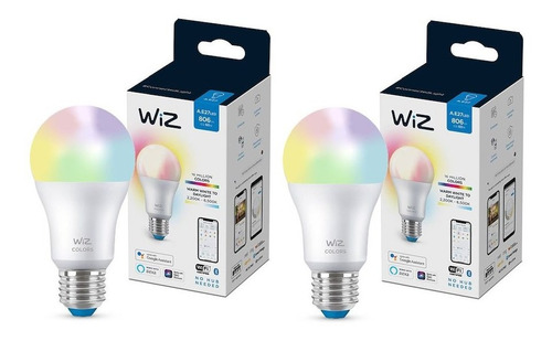 2x Lampara Led Bulb Wiz A60 Wifi Color 9w E27