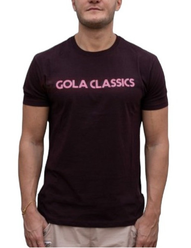 Remera Gola Bordó Institucional Logo Rosado! Original