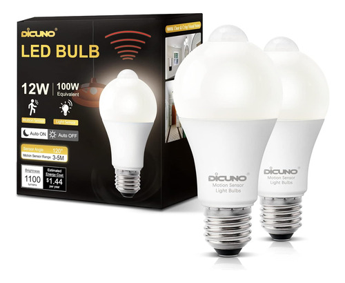 Bombilla Led E26 Con Sensor De Movimiento De 12 W