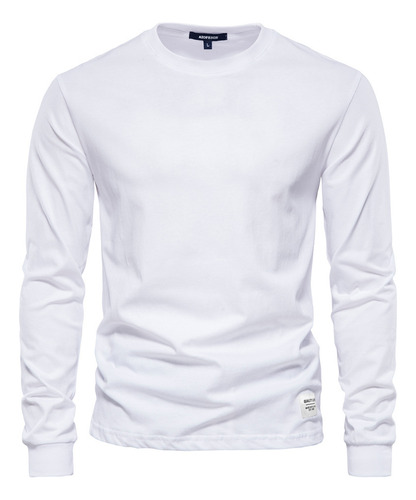 Top De Manga Larga Autumn Tide En Color Liso, Talla Europea
