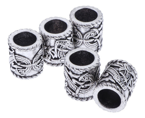 5x Norse Viking Dragons Rune Beads Cabello Barba Pulsera