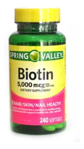 Biotin De 5000mcg , 240 Cápsulas Blandas , Importadas Usa 