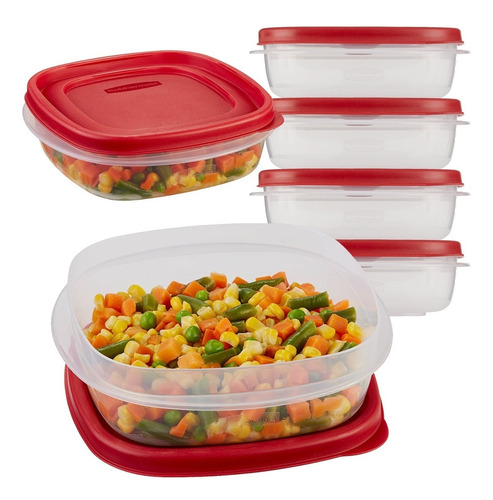 6 Contenedores Rubbermaid Easy Find Lids 710 Ml Original Usa