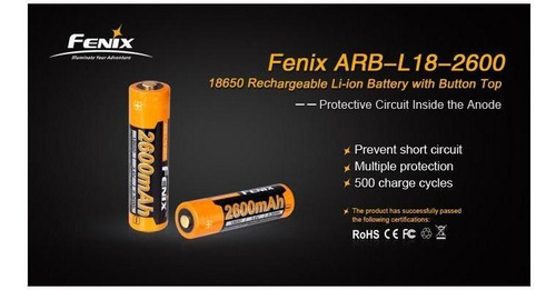 Batería 18650 De 2600 Mah Arb-l18-2600 Fenix Light Color: Am