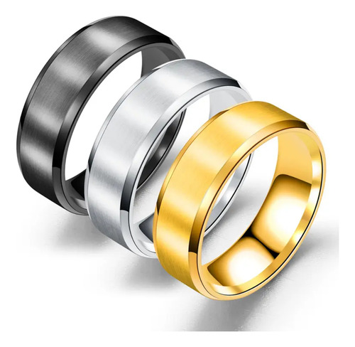 Anillo Acero Inoxidable Grabado Laser Personalizado Unisex Plateado 7