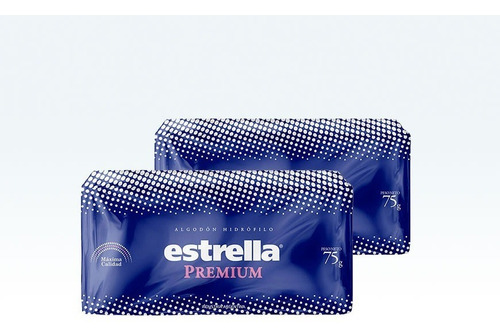 Pack X2u Algodon Hidrofilo Premium Estrella 75g