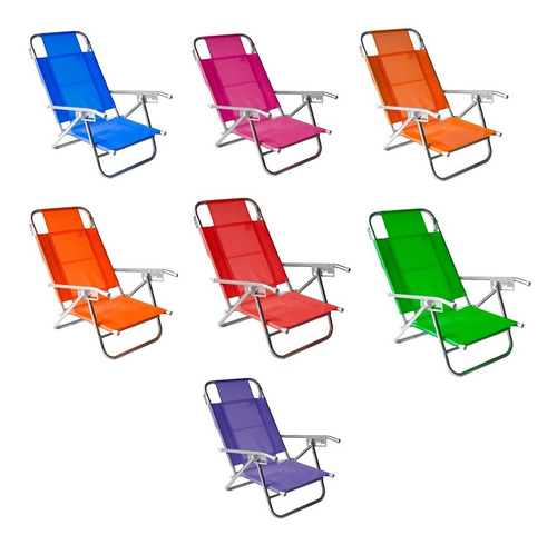 Imagen 9 de 10 de Reposera Playera De Aluminio- 5 Posiciones Baja- Disentino®