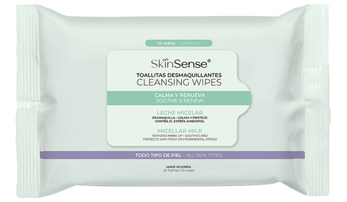  Skin Sense Toallitas Faciales Té Verde