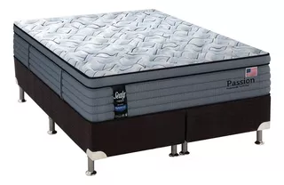 Cama Box King: Colchão Molas Sealy Posturepedic Passion+bas