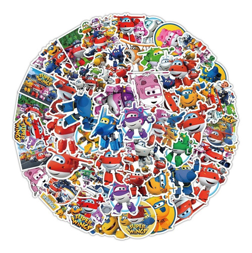 Super Wings 50 Calcomanias Stickers De Pvc Vs Agua Disney