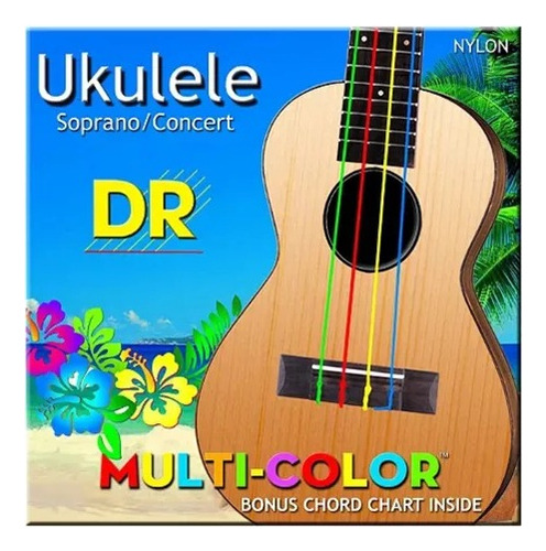 Cuerdas Ukulele Concierto Soprano Multicolor Dr Umcsc +