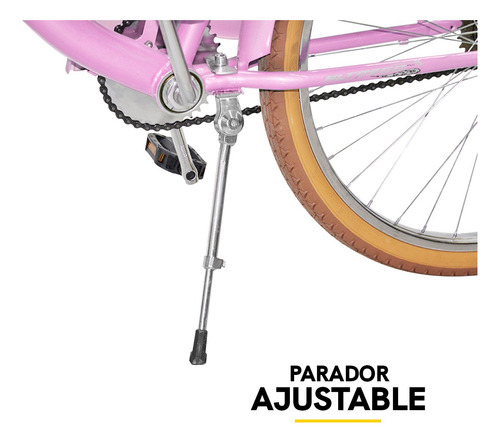 Bicicleta R24 Vintage Crusier Incluye Accesorios Color Rosa