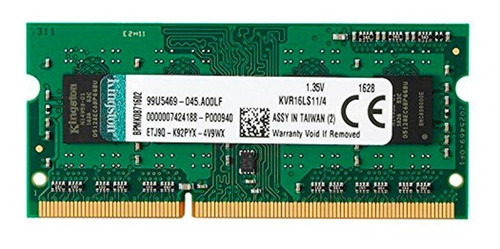 Memoria Ram Sodimm 4 Gb 1x4gb Kingston Kvr16ls11/4 Oem