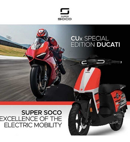 Imagen 1 de 8 de Moto Eléctrica Super Soco Ducati Edición Limitada Pilar