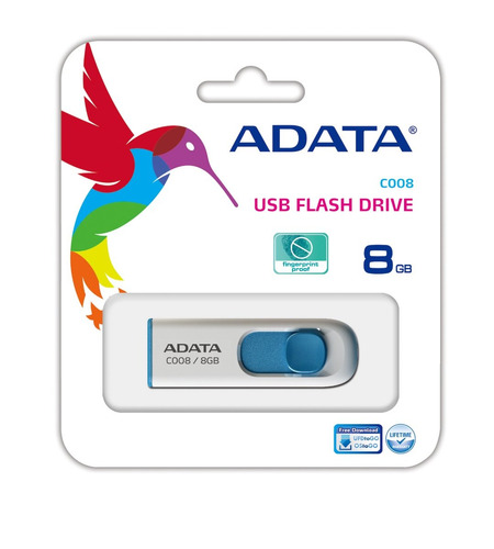 Memoria Usb Adata C008 8gb Usb 2.0 Retractil Varios Colores