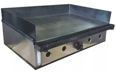 Imagen 3 de 4 de Plancha Hamburguesera Lomitera 70x50 Cm A Gas Con Pie