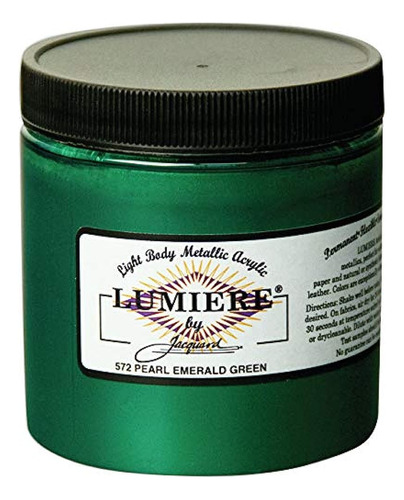 Jacquard Lumiere Fabric Paint Pearl Gree, Frasco Verde Esmer