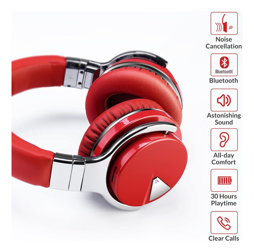 Auriculares Silensys , Cancelacion De Ruido Activa , Rojo