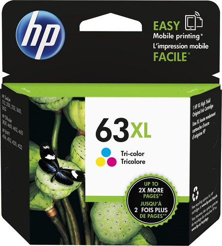 Cartucho De Tinta Tricolor Hp - 63xl De Alto Rendimiento,