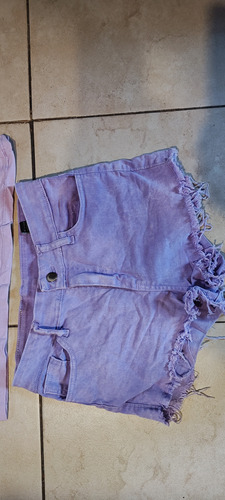Lote Nena Talle 12 Remeras Y Short Violeta (Usado)