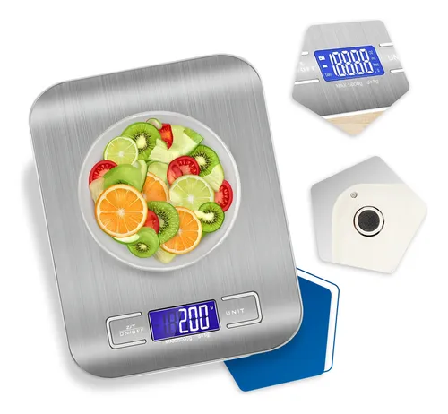 Balança Digital Cozinha Fitness Inox 10kg Alimentos Visor Grande ...