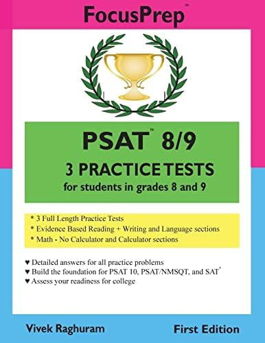 Libro: Psat 3 Practice Tests: For Students In Grades 8 And 9