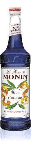 Monin Jarabe De Sabor Blue Curacao, Botella  De Vidrio