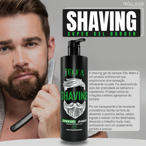 Combo 3 Shaving + 3 Balm Para Barba - Elfa For Man - Atacado