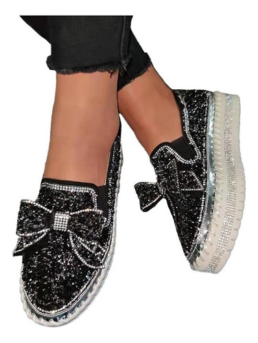 Louboutins Casuales Suela Gruesa For Dama Rhinestones