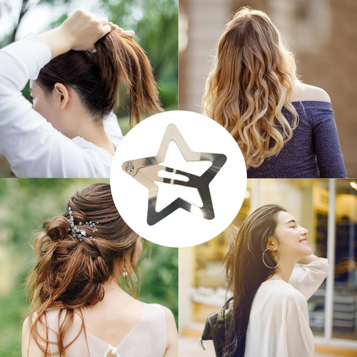 Pinzas Para El Cabello Con Broche De Estrella 100 Clips De E