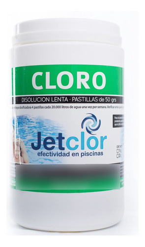 Pastillas De Cloro De 50 Gr Jetclor Por 1 Kilo Para Piscinas