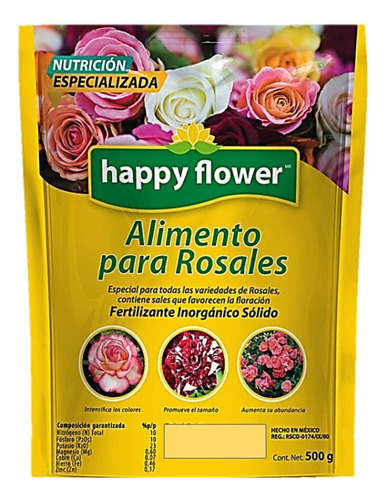 Happy Flower Alimento Para Rosales 500g Caja Con 2 Paquetes 