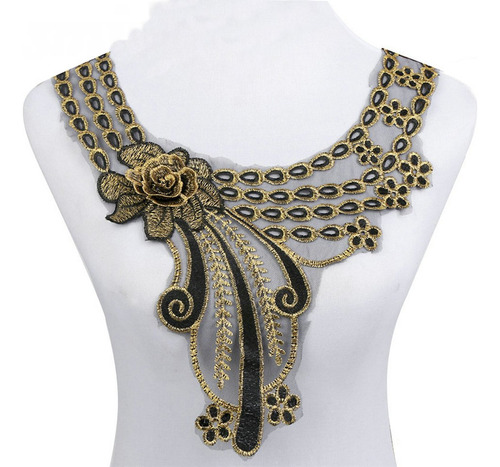 1 Uds. Collar De Oro Artesanal Venise 3d Rosa   Aplique...