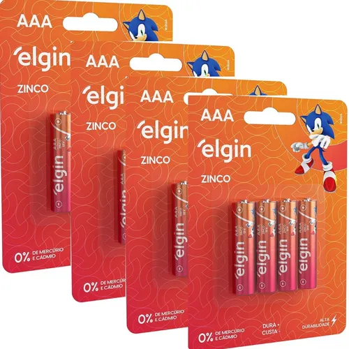 comprar Pilha De Zinco 1,5v Aaa - 4x Cartela Com 4 Unidades Elgin