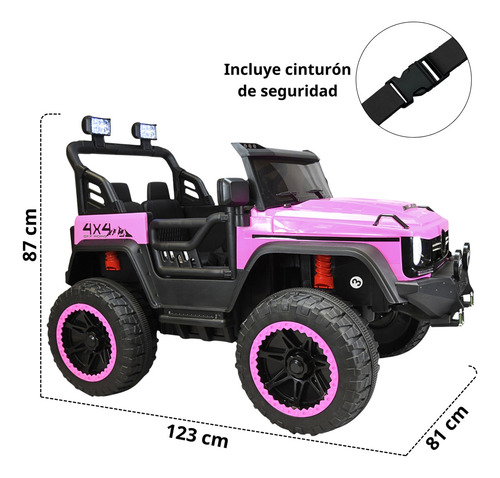 Montable Eléctrico Camioneta 4x4 Para Niños Control Remoto 12v Rosa JOYKOO