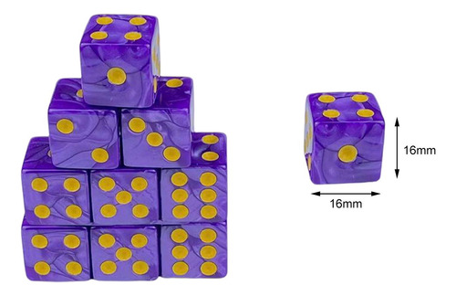 10 Dados De Colores De Dos Tonos Para Amarillo Violeta