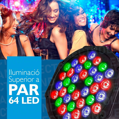 Proton Led Par 36 Led Alta Luminosidad Rgb Audioritmico Dmx