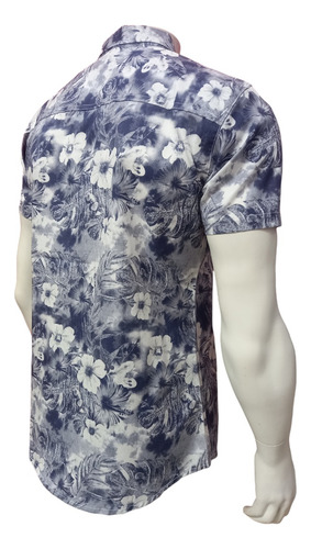 Camisa Floreada Azul Para Caballero