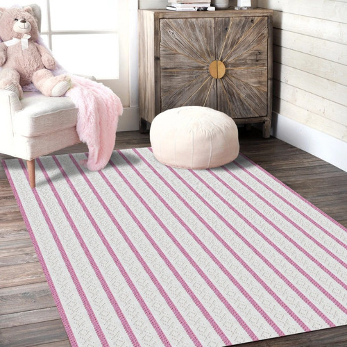 Tapete Para Sala Quarto Moderno Mandacaru 1,50 X 3,00 Rosa