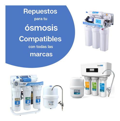 Kit Repuestos Osmosis Inversa 100g 5 Pasos Compatible 50-75g