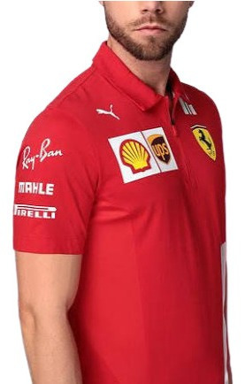 Imagen 3 de 6 de Playera Polo Ferrari F1 Puma Leclerc/ Vettel Autentica 2020